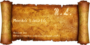 Menkó László névjegykártya